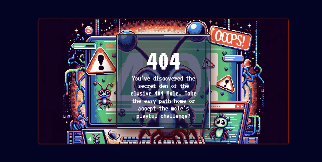 Screenshot of Custom 404 Page